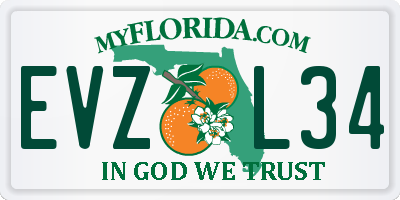 FL license plate EVZL34
