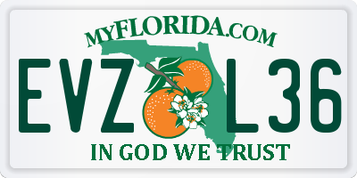 FL license plate EVZL36