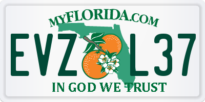 FL license plate EVZL37
