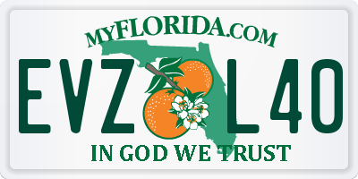 FL license plate EVZL40