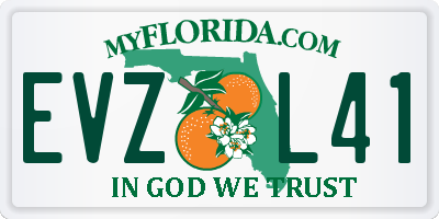 FL license plate EVZL41