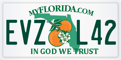 FL license plate EVZL42