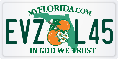 FL license plate EVZL45