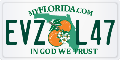 FL license plate EVZL47