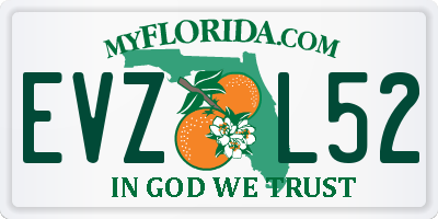 FL license plate EVZL52