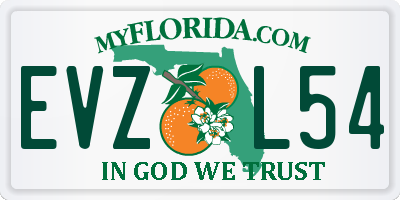 FL license plate EVZL54