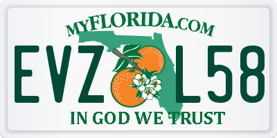 FL license plate EVZL58