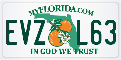 FL license plate EVZL63