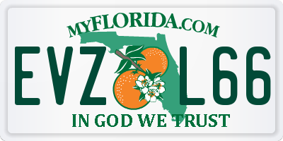 FL license plate EVZL66