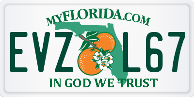 FL license plate EVZL67