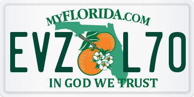 FL license plate EVZL70