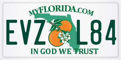 FL license plate EVZL84