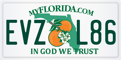 FL license plate EVZL86