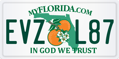 FL license plate EVZL87