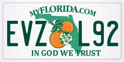FL license plate EVZL92