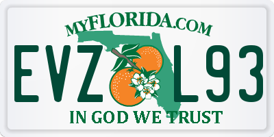FL license plate EVZL93