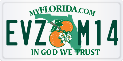 FL license plate EVZM14
