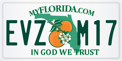 FL license plate EVZM17
