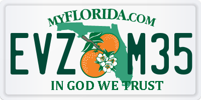 FL license plate EVZM35