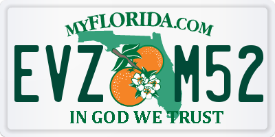 FL license plate EVZM52