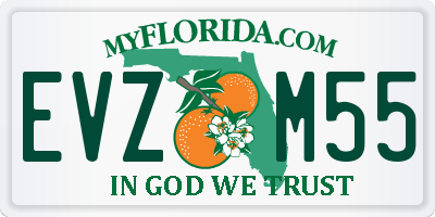 FL license plate EVZM55