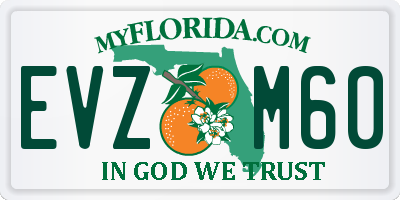 FL license plate EVZM60