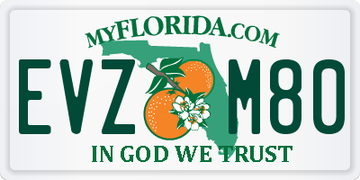 FL license plate EVZM80