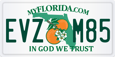FL license plate EVZM85