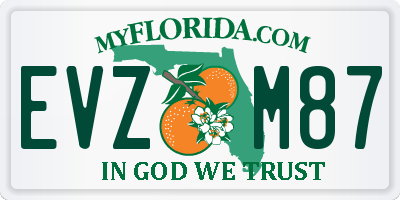 FL license plate EVZM87