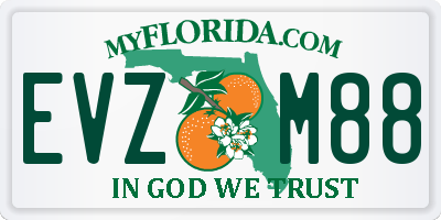 FL license plate EVZM88