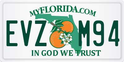 FL license plate EVZM94