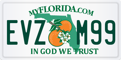 FL license plate EVZM99
