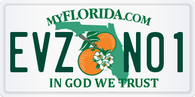 FL license plate EVZN01