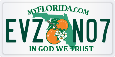 FL license plate EVZN07