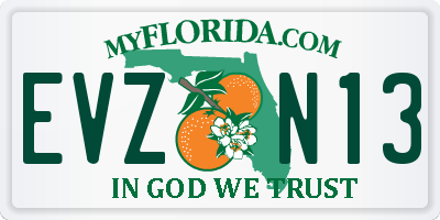 FL license plate EVZN13