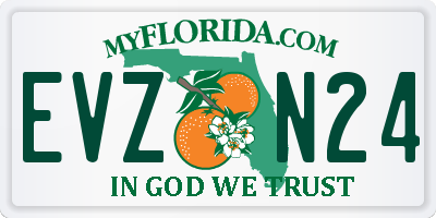 FL license plate EVZN24