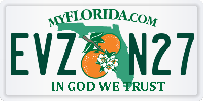 FL license plate EVZN27