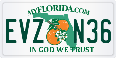 FL license plate EVZN36