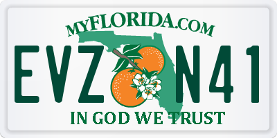 FL license plate EVZN41