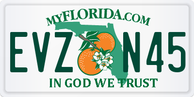 FL license plate EVZN45