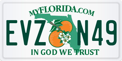 FL license plate EVZN49