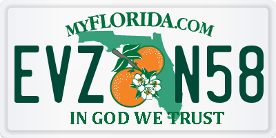 FL license plate EVZN58