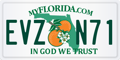 FL license plate EVZN71
