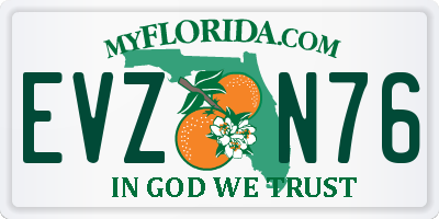 FL license plate EVZN76