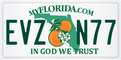 FL license plate EVZN77