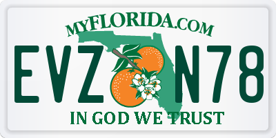 FL license plate EVZN78