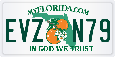 FL license plate EVZN79