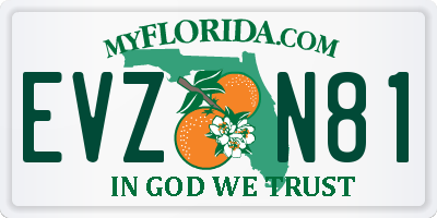 FL license plate EVZN81