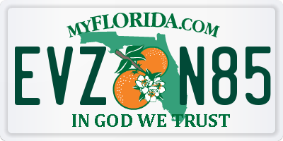 FL license plate EVZN85