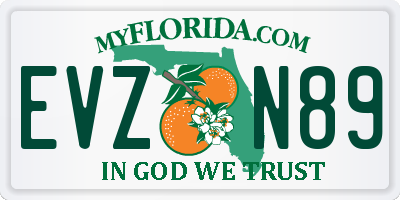 FL license plate EVZN89